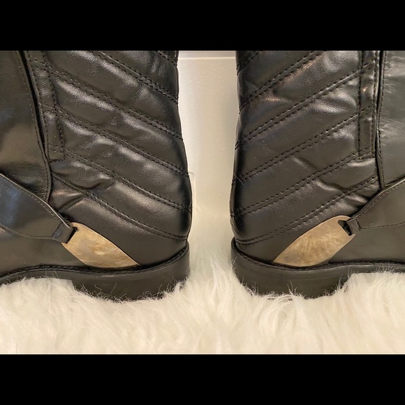 Stuart Weitzman Raceway Leather Quilted Tall Boots - Picture 6 of 16